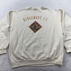 Vintage SDI Ridgemont CC Golf Graphic Sweatshirt Mens XL Beige Crewneck